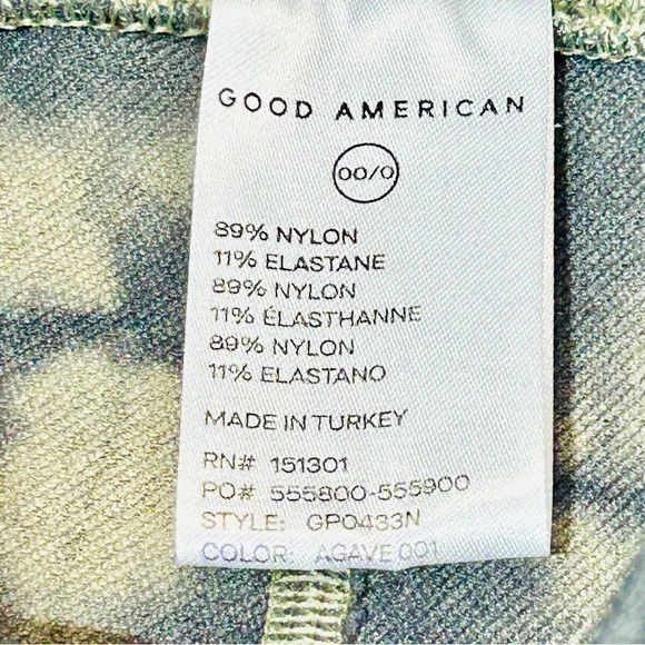 Good American leggings Tie Dye Essentials leggings Golden Olive new women size 0 - Picture 4 of 8